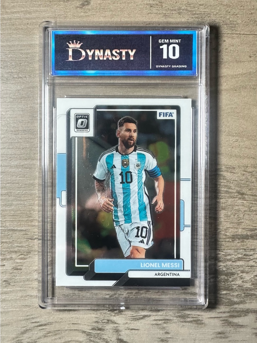 Lionel Messi 2022/23 Panini Optic #10 Gem Mint 10z Argentina.